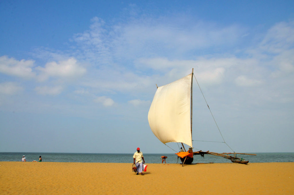 Negombo-Beach-catamaran-boats
