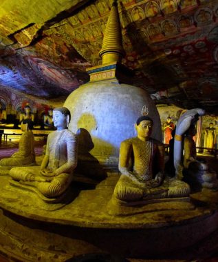 dambulla cave temple stupa